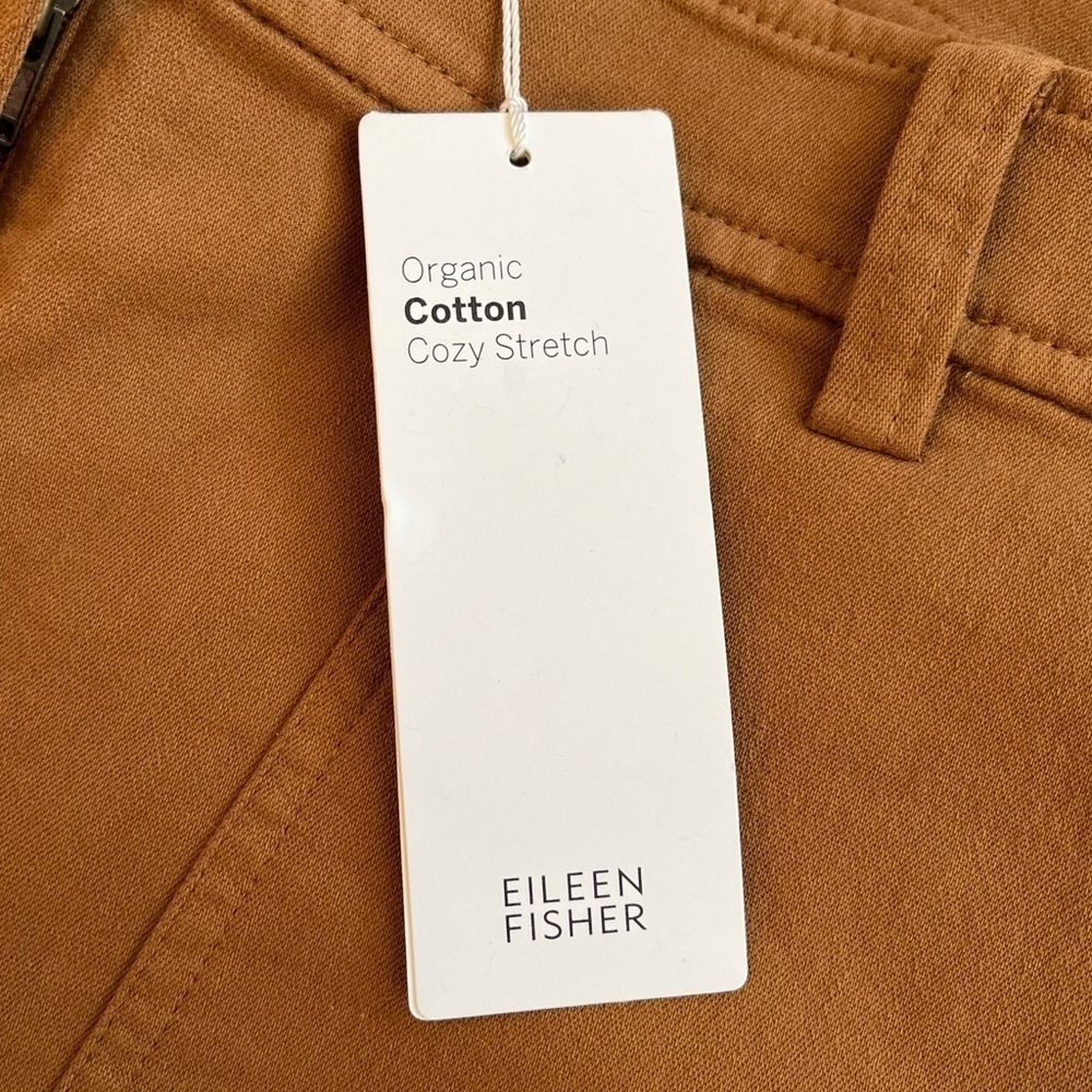 NWT Eileen Fisher Organic Cozy Stretch Slim Pants Dark Clay Size 4 - Picture 10 of 11